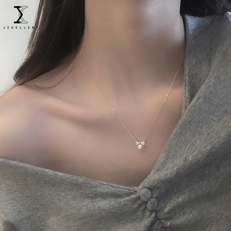 Dây Chuyền Bạc 925 100% Đính Ngọc Trai Thời Trang Dành Cho Nữ