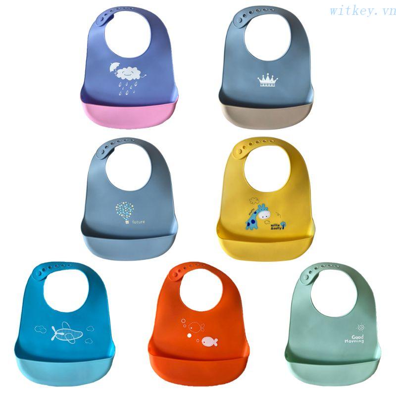 Yếm Ăn Bằng Silicon Mềm Chống Nước Họa Tiết Hoạt Hình Dễ Thương Cho Bé
