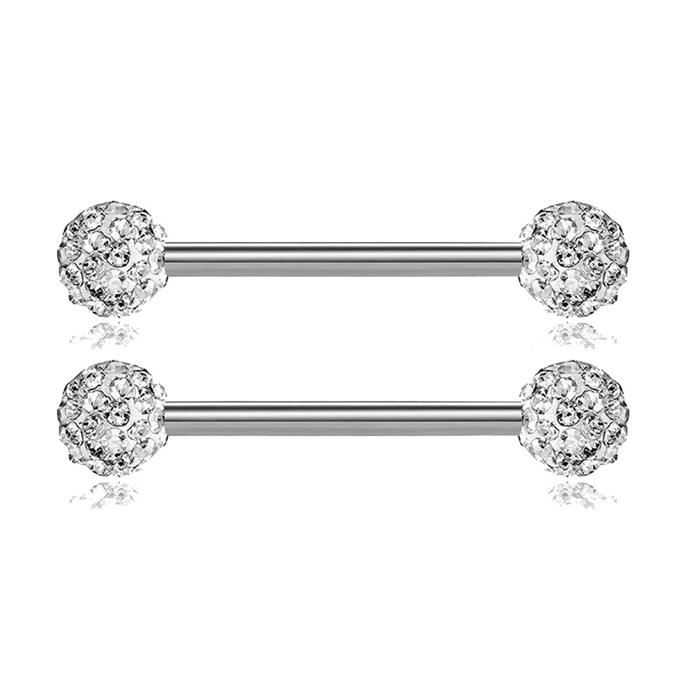 Set 8 Cặp Khuyên Nhũ Hoa Hình Trái Tim Đính Đá Thời Trang