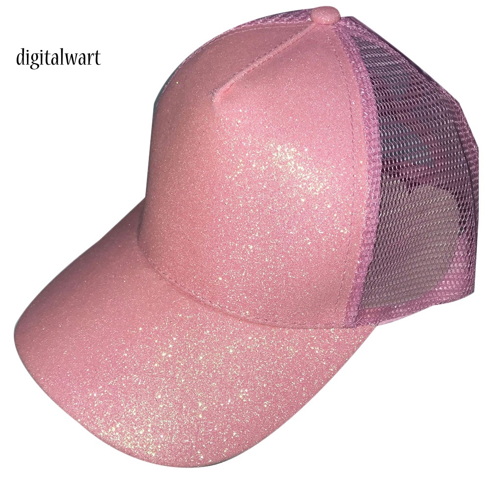 Kỹ Thuật Số| Mũ Lưỡi Trai Cotton Phối Lưới Đính Kim Tuyến Lấp Lánh Thời Trang Cho Nữ