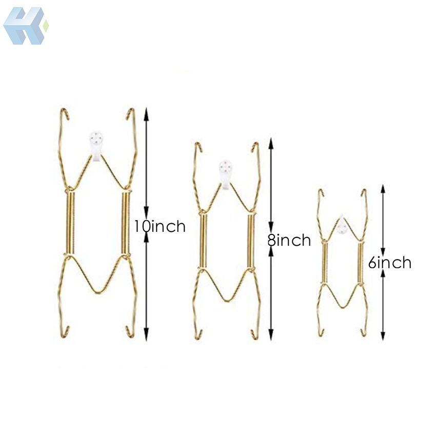 Bộ 12 Móc Treo Đĩa Trang Trí Bằng Thép Không Gỉ Vô Hình 6 / 8 / 10 Inch