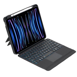 iKey Magnetic Split Detachable Wireless Bluetooth LED Backlit Backlight Touchpad Keyboard Leather Case Compatible For iPad Pro 11 12.9 Mini 6 Air 4 Air 5 10th gen 10.9 9th 8th 7th gen 10.2 Air 3 10.5 inch With Pencil Slot Holder Vertical Protection Cover