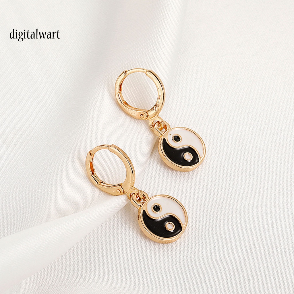 Kỹ Thuật Số| 1 Đôi Bông Tai Tròn Âm Dương Nhiều Màu Truyền Thống