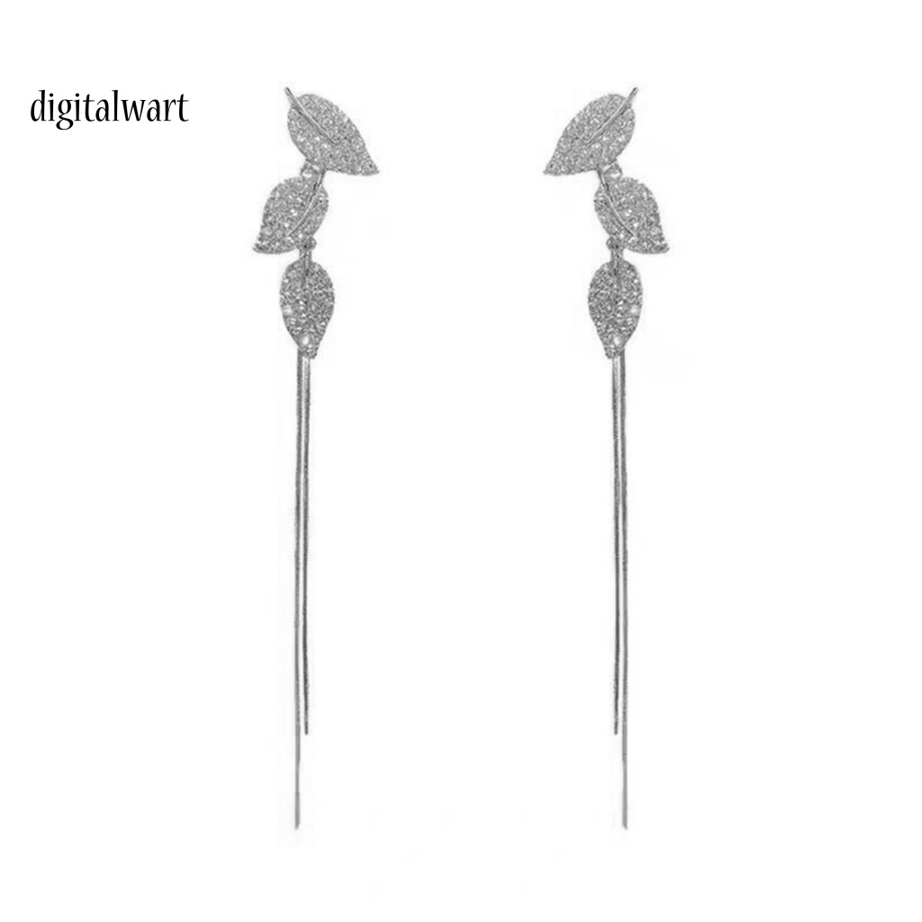 Kỹ Thuật Số| 1 Đôi Bông Tai Dáng Dài Hình Chiếc Lá Bằng Hợp Kim Thời Trang Dự Tiệc