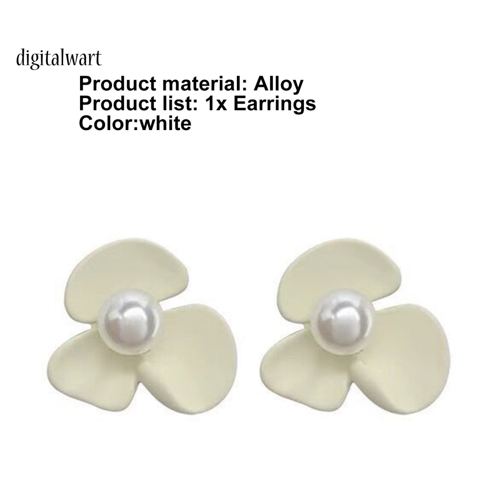 Kỹ Thuật Số| 1 Đôi Bông Tai Hình Hoa Đính Ngọc Trai Giả Màu Sáng Phong Cách Vintage Dành Cho Nữ
