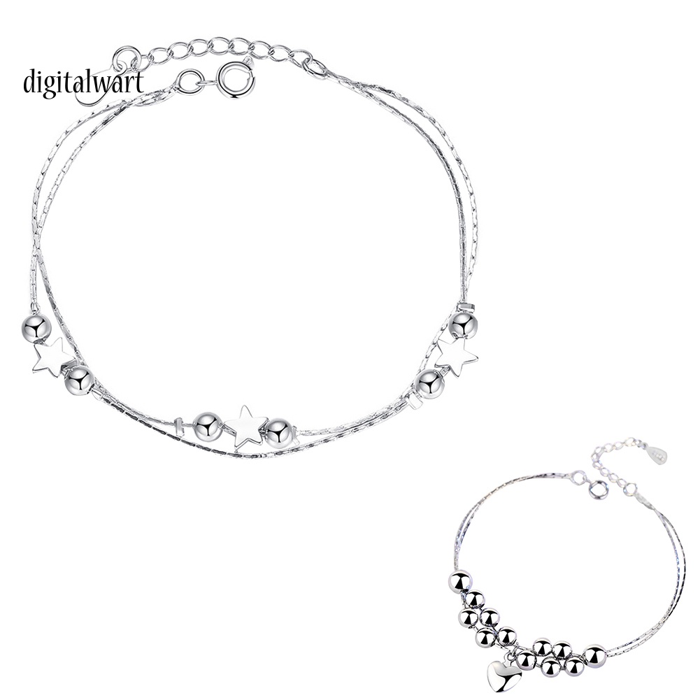 Kỹ Thuật Số| Vòng Tay Chuỗi Hạt Mặt Hình Ngôi Sao / Trái Tim Thời Trang Cho Nữ