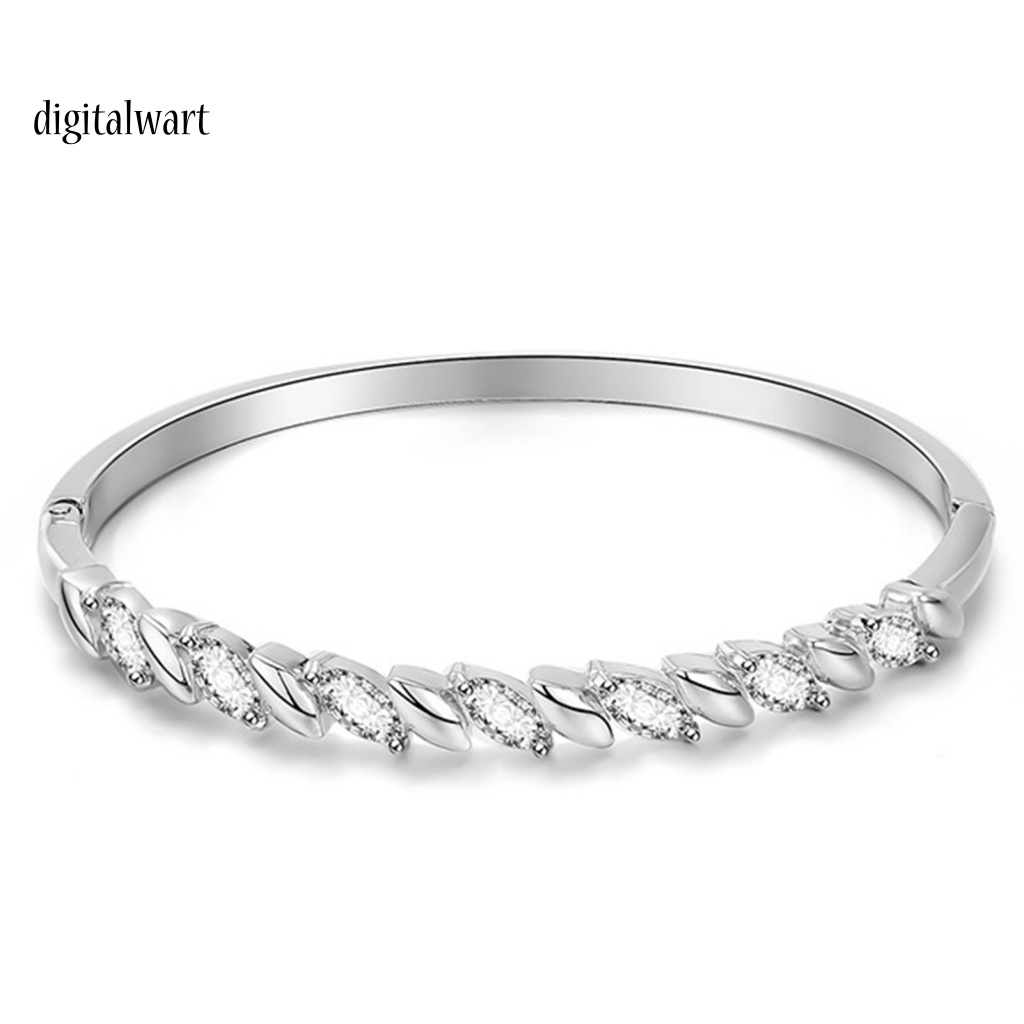 Kỹ Thuật Số| Vòng Tay Đính Đá Hình Chiếc Lá Thời Trang Cho Nữ