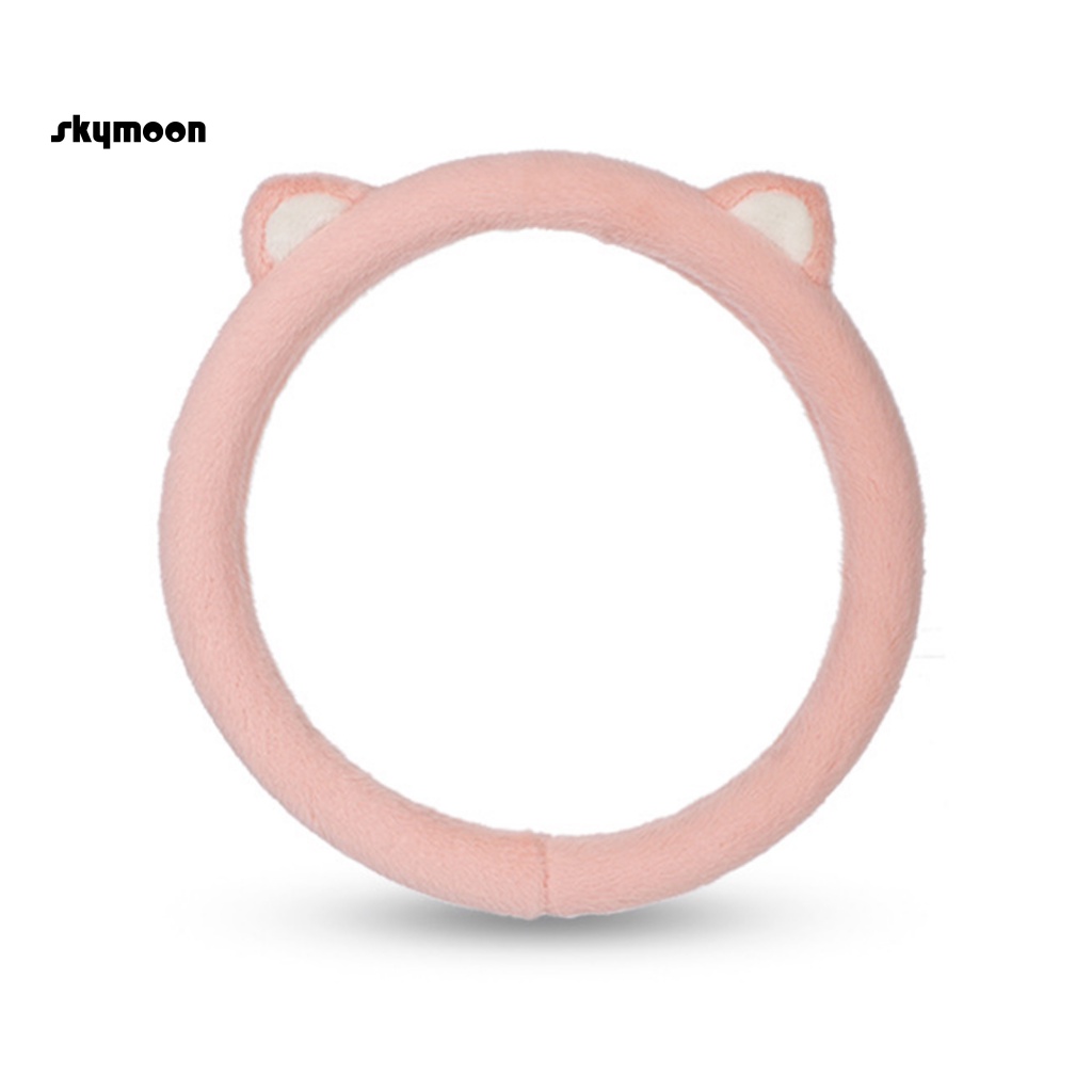 Vỏ Bọc Vô Lăng Xe Hơi Hình Tai Mèo Phủ Lông Dễ Thương Thoải Mái Chống Lạnh Trang Trí Nội Thất