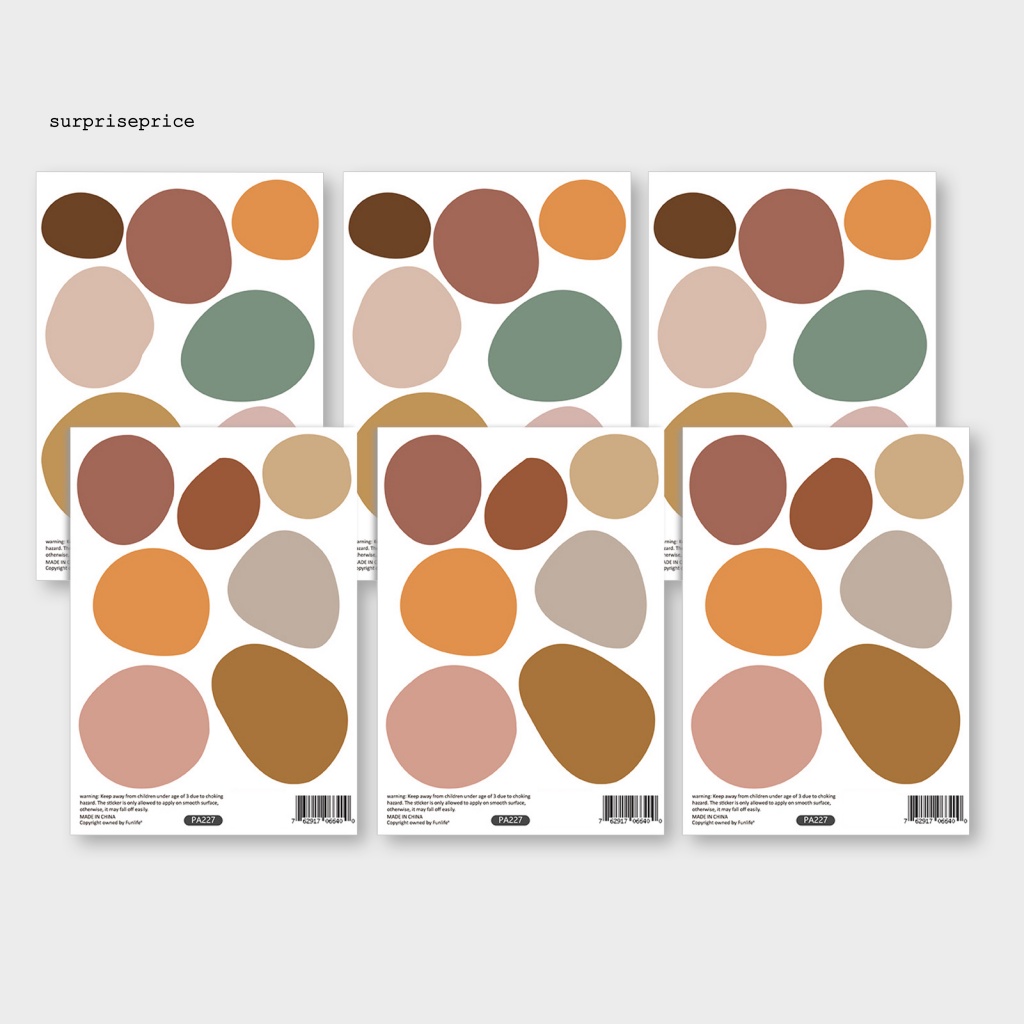 Set 6 Miếng Dán Tường Bằng PVC Tự Dính Họa Tiết Chấm Bi Phong Cách Bắc Âu