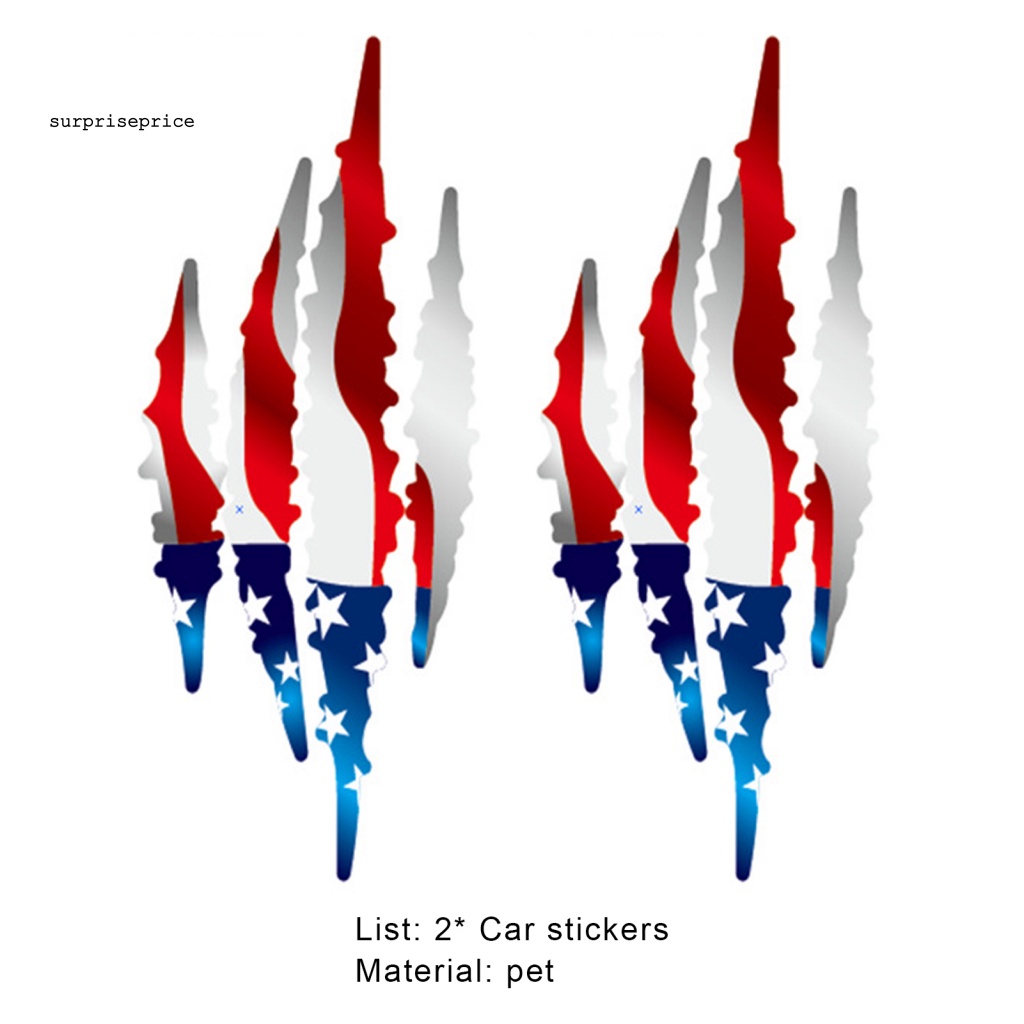 Bộ 2 Miếng Dán Trang Trí Xe Hơi Hình Lá Cờ Mỹ Chống Mài Mòn