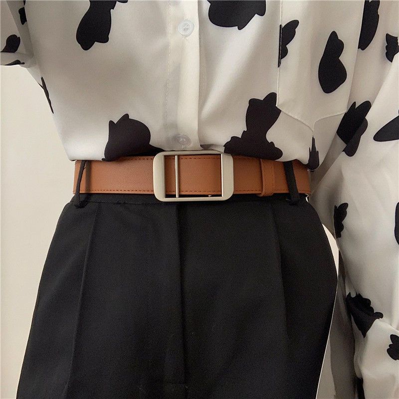 Thắt Lưng Thiết Kế Đơn Giản Không Đục Lỗ Thời Trang Cho Nam Và Nữ