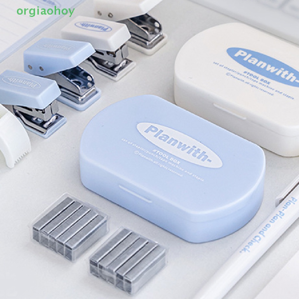 Bộ 4 Dụng Cụ Dập Ghim Mini Di Động Tiện Dụng Cho Học Sinh