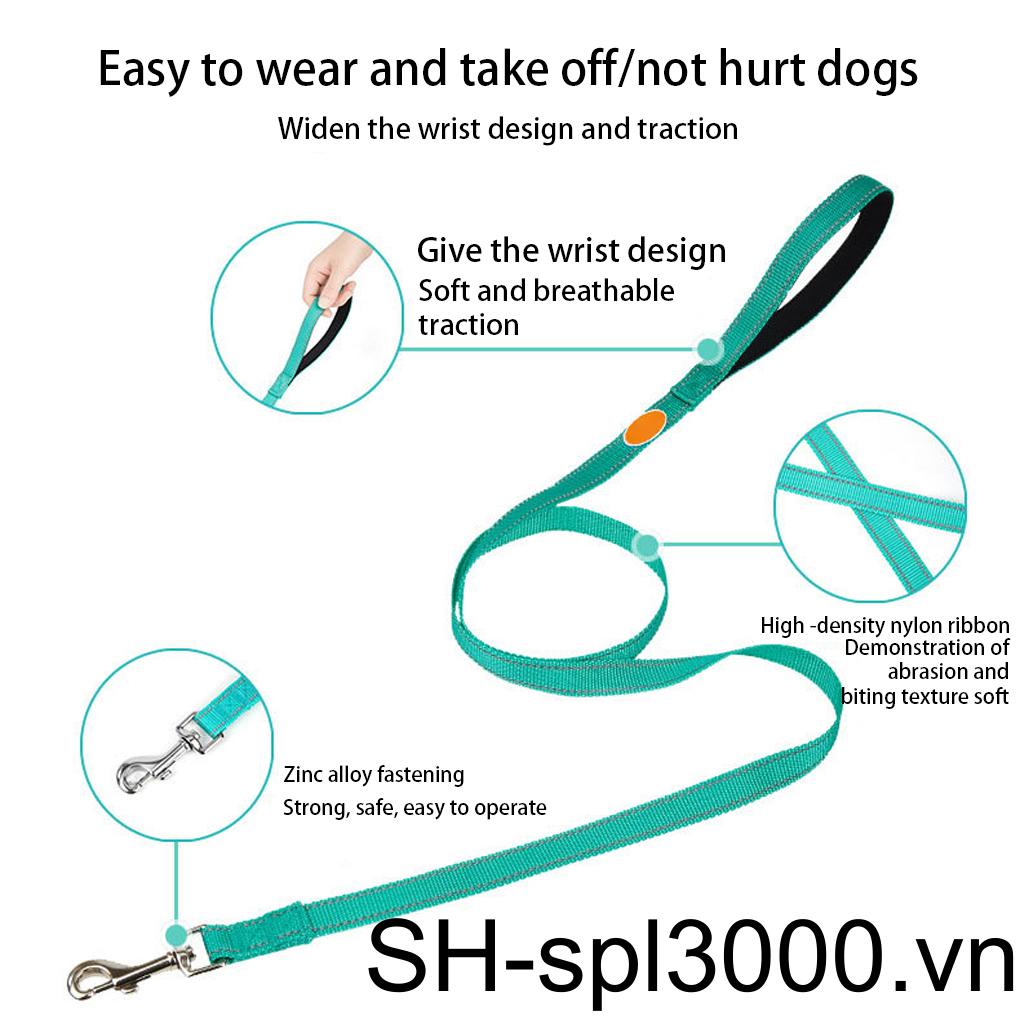 Dây Dắt Thú Cưng Đi Dạo Phản Quang Có Thể Điều Chỉnh Mạnh Với Tay Cầm Đệm Và Dây D