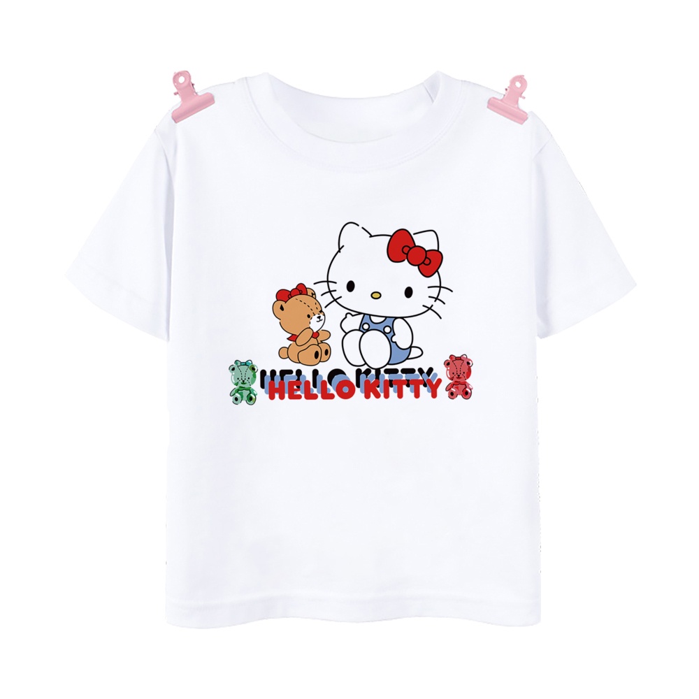 Áo Thun In Hình Mèo kitty Dễ Thương Cho Bé Gái