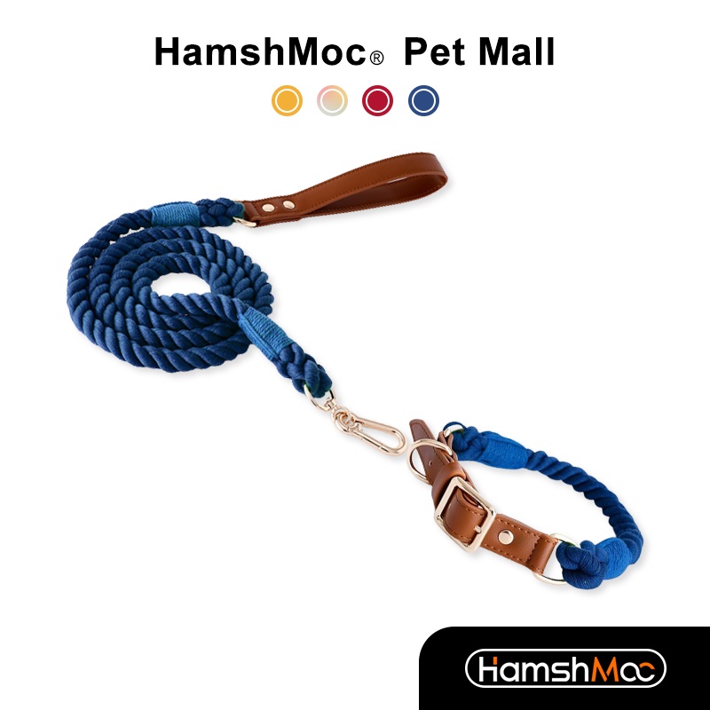 HamshMoc Vòng Cổ Bằng Da Có Thể Điều Chỉnh Cho Thú Cưng