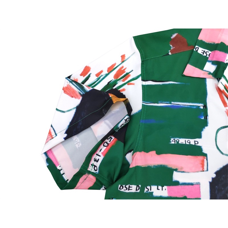 Wa-cko &amp; MA-RIA &amp; - Áo Sơ Mi Unisex Thời Trang Hawaiian Graffiti Basquiat Cổ Điển