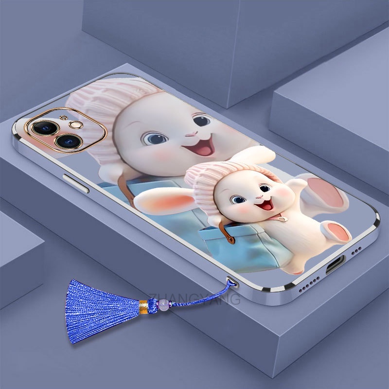 Ốp lưng iPhone 11 iPhone 11 Pro iPhone 11 Pro Max Silicon Viền Thẳng Họa Tiết Chú Thỏ Nhiều Màu Dễ Thương Kèm Dây Đeo Cho iPhone 11 iPhone 11 Pro iPhone 11 Pro Max
