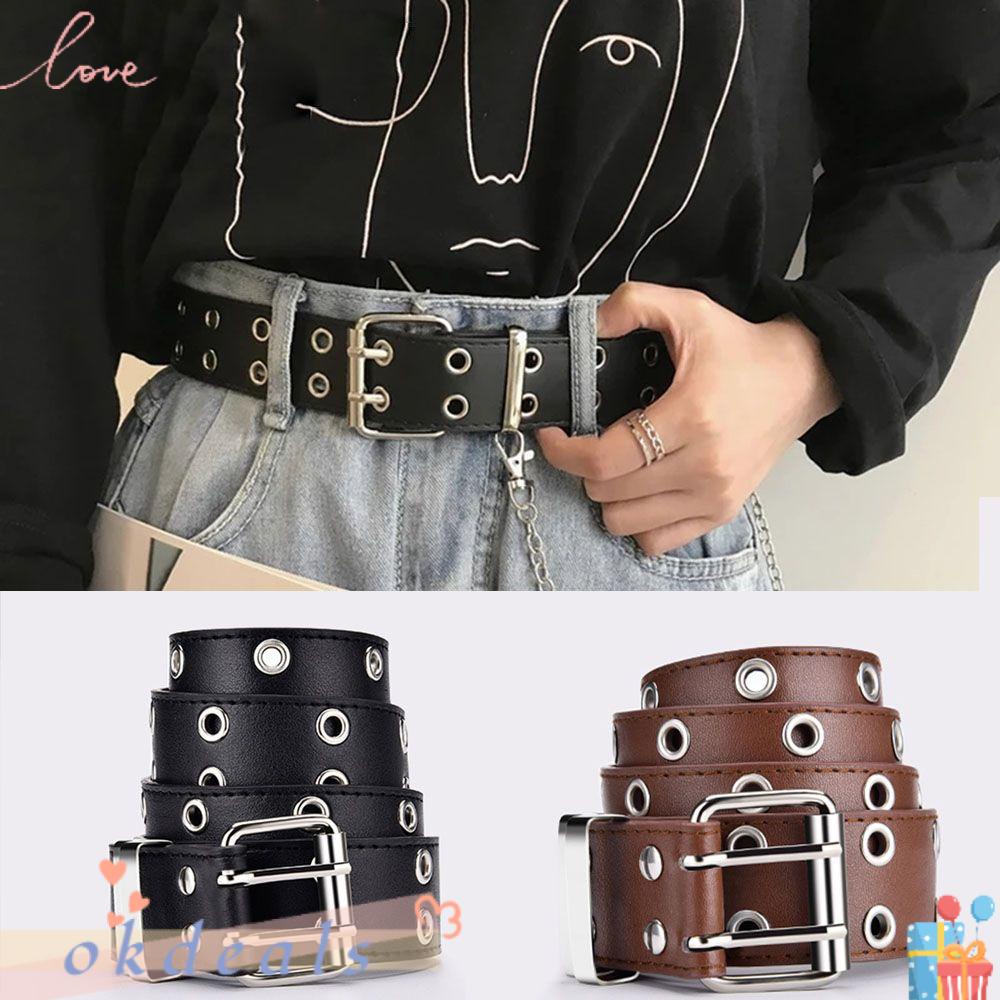 Thắt Lưng Da PU Phối Dây Xích Thời Trang Punk Cá Tính Cho Nữ