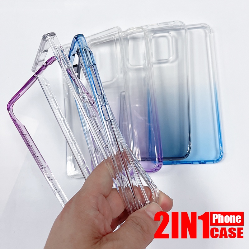 2 In 1 / Transparent Clear Thickened Shockproof Case LG Velvet V60 Google Pixel7 Pro pixel 6 Pro 6A Protective Case Back Cover