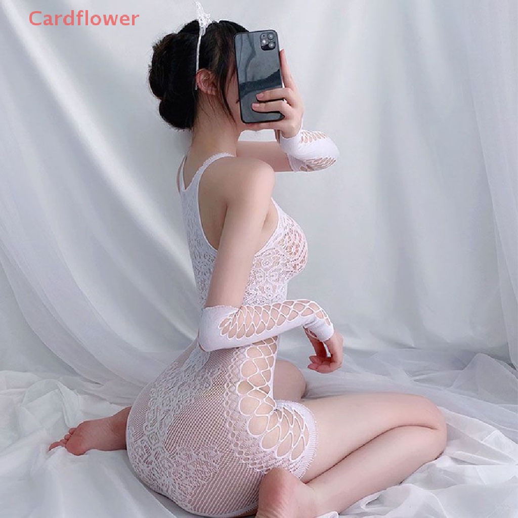 &lt; Cardflower &gt; Đầm Ngủ Lưới Ôm Dáng Gợi Cảm Tay Áo Whith Mới Cho Nữ