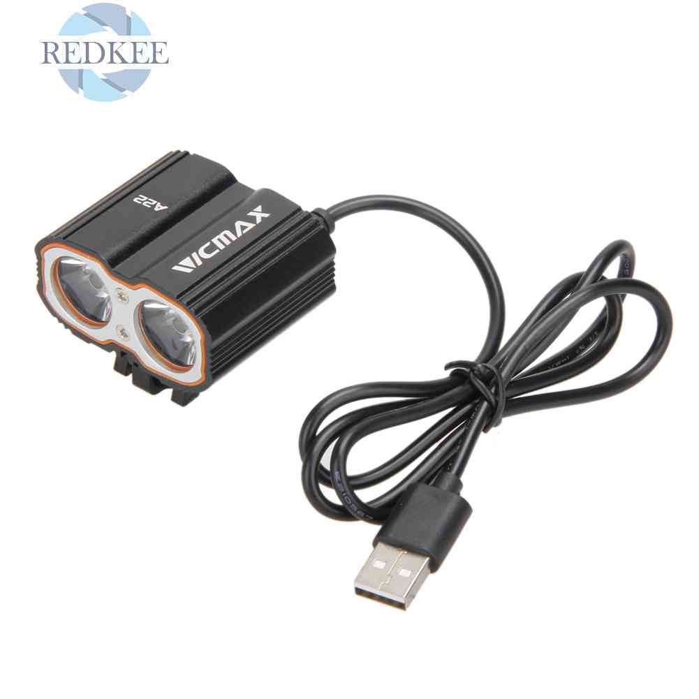 Đèn Pha LED 2x XM-L T6 6000LM Chống Thấm Nước Cho Xe Đạp