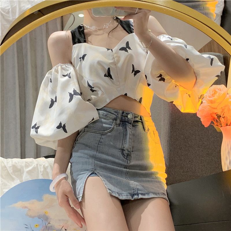 Áo baby tee Thun croptop  Kiểu Trễ Vai Dáng Ngắn Thời Trang Mùa Hè Cho Nữ