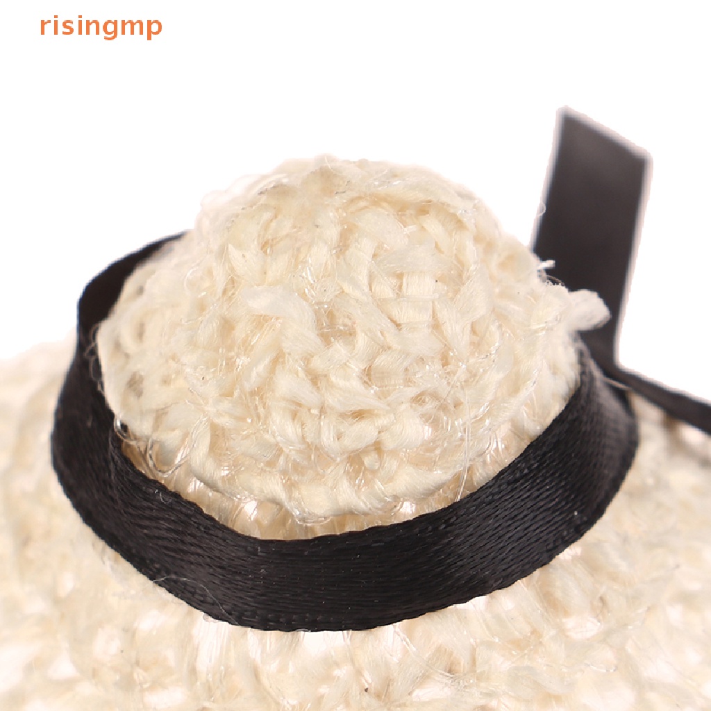 Mũ Rơm Đan Thắt Nơ Dễ Thương Trang Trí Nhà Búp Bê