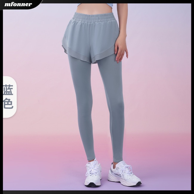 Quần Legging Lưng Cao Giả Hai Lớp Thoáng Khí Kèm Túi Nhiều Màu Sắc Dành Cho Nữ