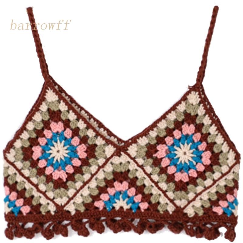 Áo Lửng Hai Dây Cổ Chữ V Họa Tiết Caro Đính Đá Phối Tua Rua Thời Trang Đi Biển Cho Nữ