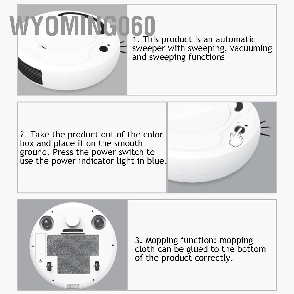 Wyoming060 Máy hút bụi Robot thông minh USB đa chức năng quét nhỏ cho các thiết bị gia dụng