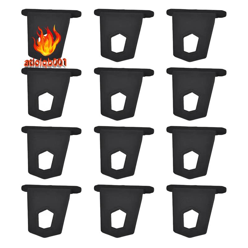 Set 12 Móc Treo Đồ Bằng Thép Không Gỉ Màu Đen