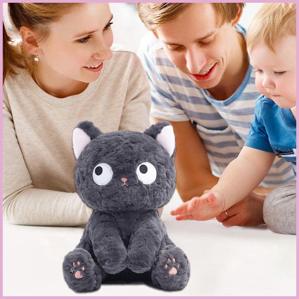 Mèo Đen Nhồi Bông Mắt To Mềm Mại Có Thể Giặt