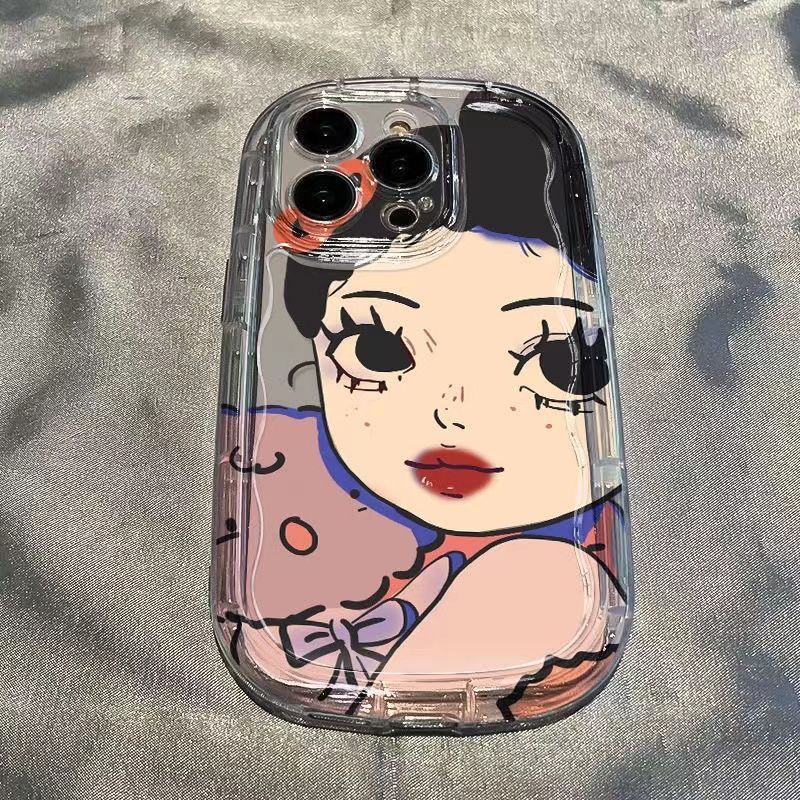✅Ốp Điện Thoại Túi Khí Mềm Cao Cấp Hình Cô Gái Mắt To iPhone14ProMax78plus Xr 11 12 xs 13 O77G