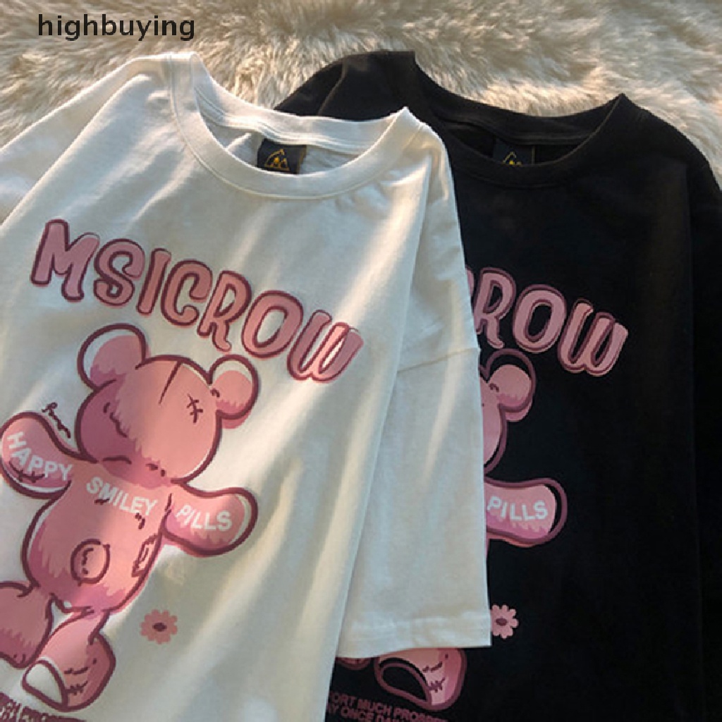 Áo Thun Tay Ngắn Cổ Tròn In Hình Gấu Belle Dành Cho Nữ