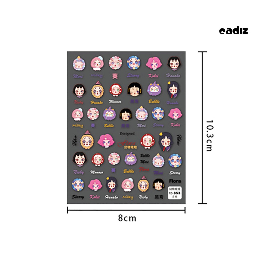 Miếng Dán Trang Trí Móng Tay 5D Khung Phẳng In Nổi Họa Tiết Phong Cách Nhật Bản Cổ Điển DIY