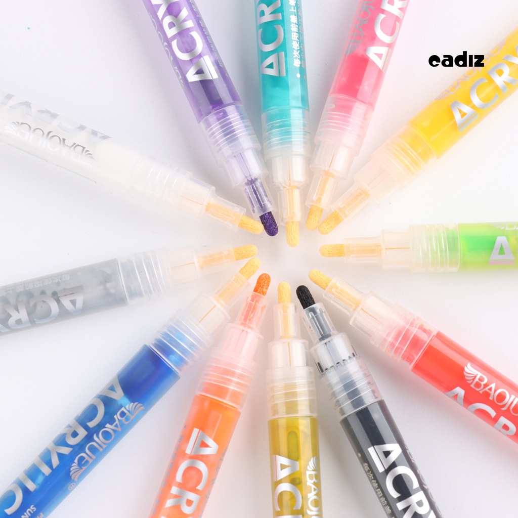 Bộ 12 Cây Bút Vẽ Móng Tay 12 Màu Chống Nước Mịn Màng DIY