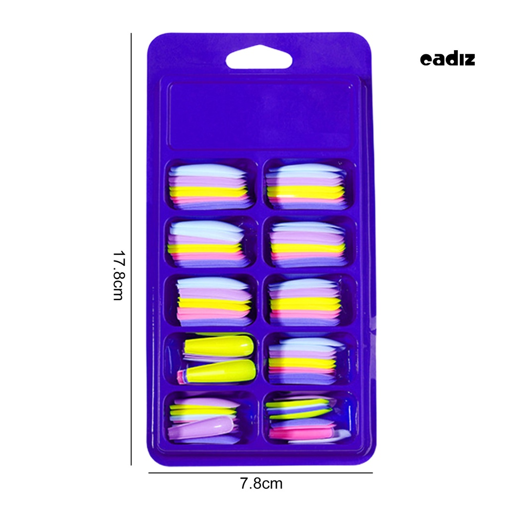 Hộp 100 Móng Tay Giả Có Thể Gấp Lại Không Để Lại Dấu Vết Hình Chữ T Nhiều Màu Sắc Dành Cho Salon