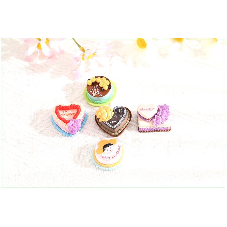 Mô Hình Tiểu Cảnh "Bánh Sinh Nhật Mini" Trang Trí Sen Đá, Sân Vườn/ Chậu Cây, DYI, Terrarium