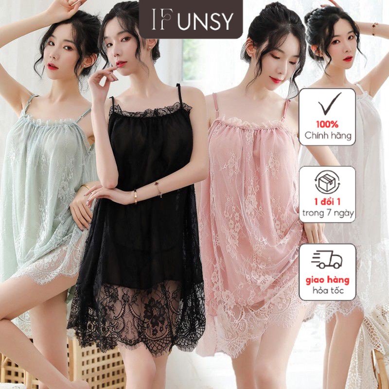 Váy Ngủ Ren Xinh Đẹp Quyến Rũ🌸Chất Đẹp- Có Video Thật- Tặng Kèm Chip Xinh- Sale 50%🌸