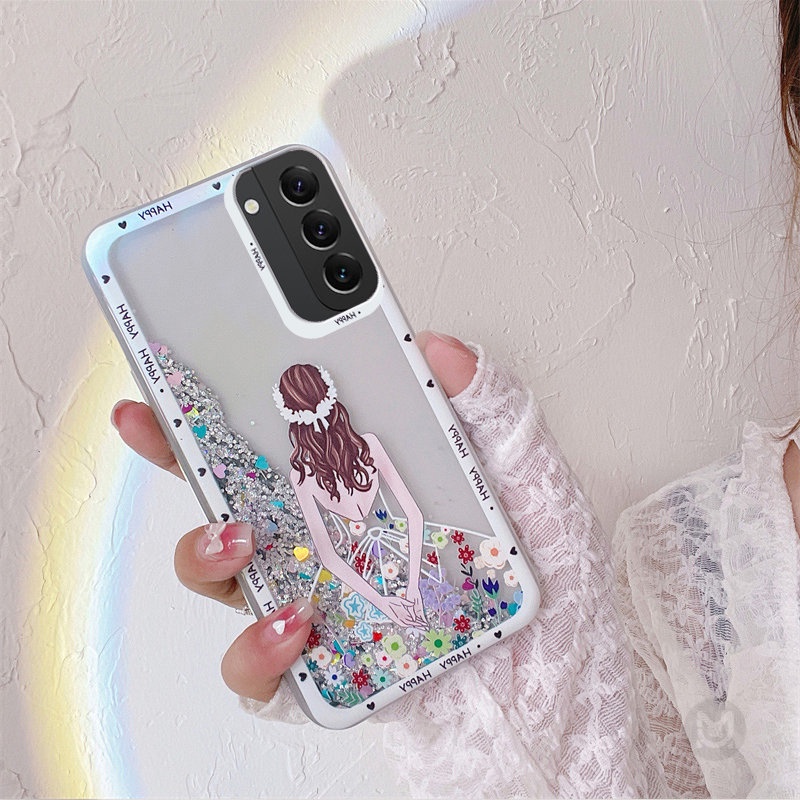 Ốp điện thoại Kim Tuyến Nước Hình Nữ Thần Cho Samsung Galaxy S21FE S20FE S23 S22 S21 S20 Ultra S10 Plus