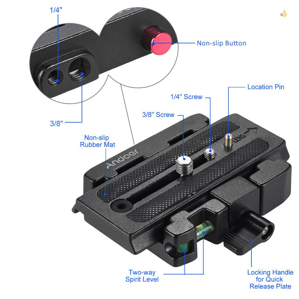 Ngàm Gắn Tháo Lắp Nhanh Cho Chân Máy Ảnh Andoer Manfrotto 501 500AH 701HDV 503HDV Q5