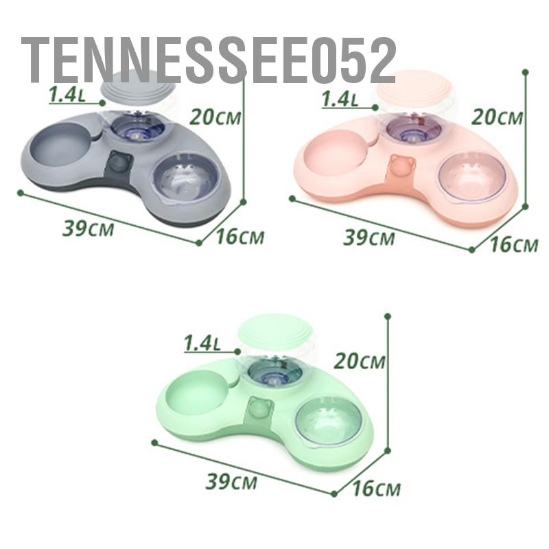 Tennessee052 Bát nước và thức ăn cho thú cưng có dung tích lớn Kiểu lưỡi liềm Thiết kế nghiêng đôi tự động đáy chống trượt