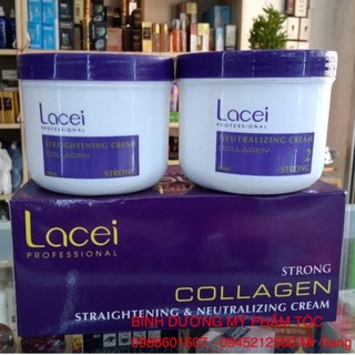 THUỐC DUỖI TÓC KHÔNG KẸP NHIỆT BÓNG MƯỢT DÙNG CHO CÁ NHÂN TẠI NHÀ LACEI COLLAGEN 500ML X 2 (2026)