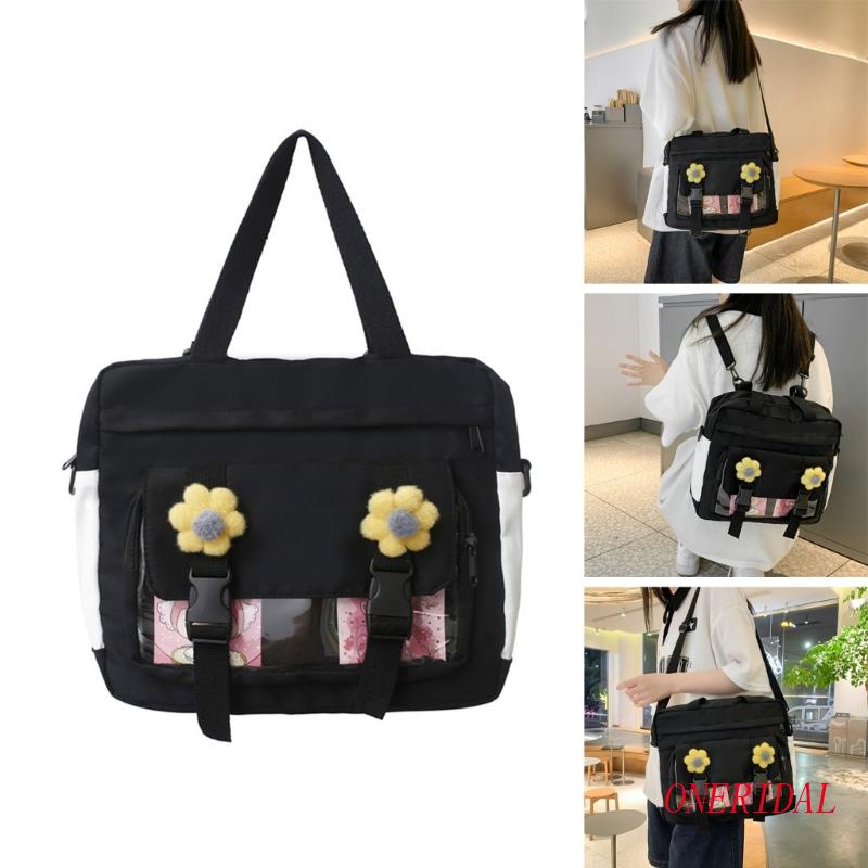 Túi Đeo Chéo Trong Suốt Đính Hoa Dễ Thương Cho Nữ