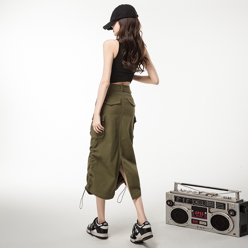 Chân Váy Lưng Cao Thời Trang RENJIANVSHENG Hàn Quốc Dành Cho Nữ