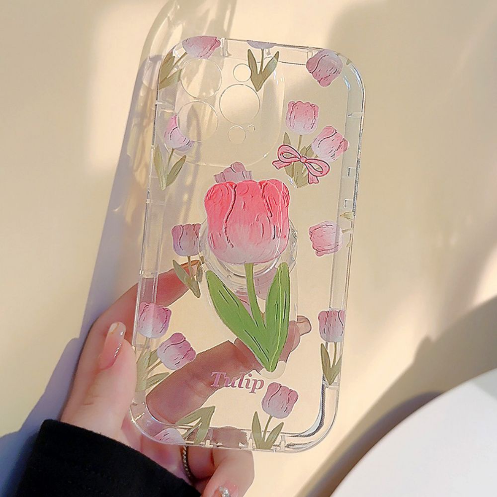 Ốp Điện Thoại TPU Mềm Chống Sốc Hình Hoa Tulip Cho IPhone 11 12 13 14 Pro Max