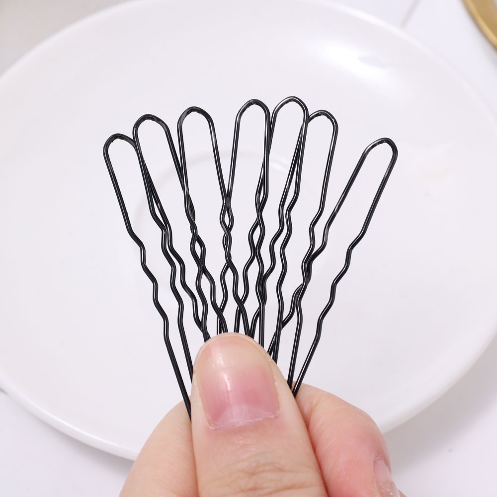 Kẹp Tóc Dài Vô Hình Bằng Hợp Kim Màu Đen Đơn Giản Cho Nữ