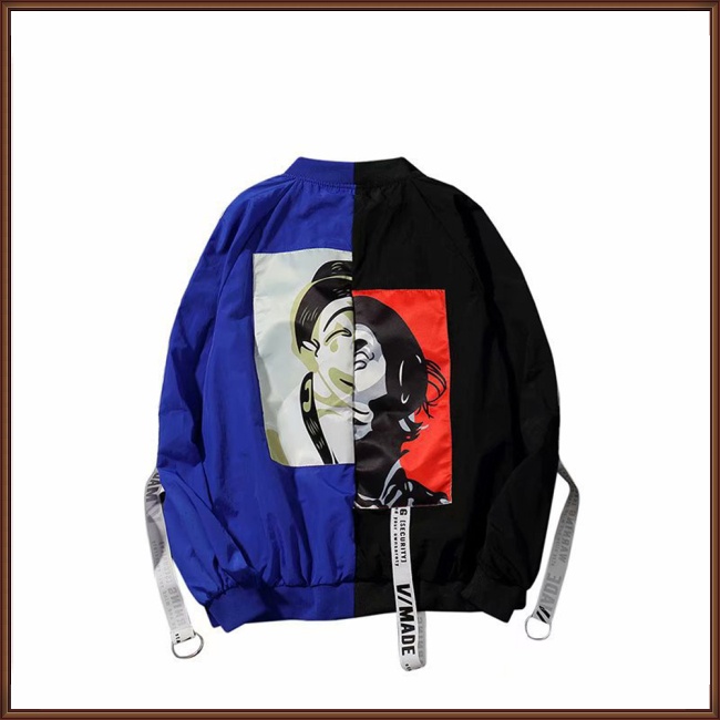 Áo Khoác Khóa Kéo Hai Màu Thoáng Khí Thời Trang Cho Nam