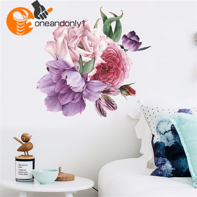 Miếng Dán Tường Hình Hoa Mẫu Đơn Lãng Mạn Trang Trí Phòng Khách / Phòng Ngủ