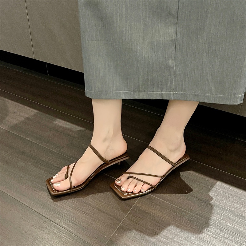 Sandal Cao Gót Mũi Vuông Thiết Kế Mới Thời Trang Mùa Hè 2023